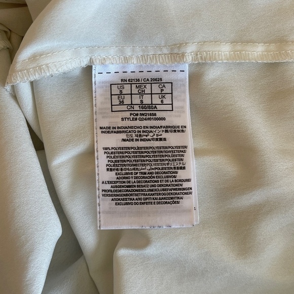 Vintage Guess Off White Sheer Blouse with Bottom Tie-S - Picture 6 of 8